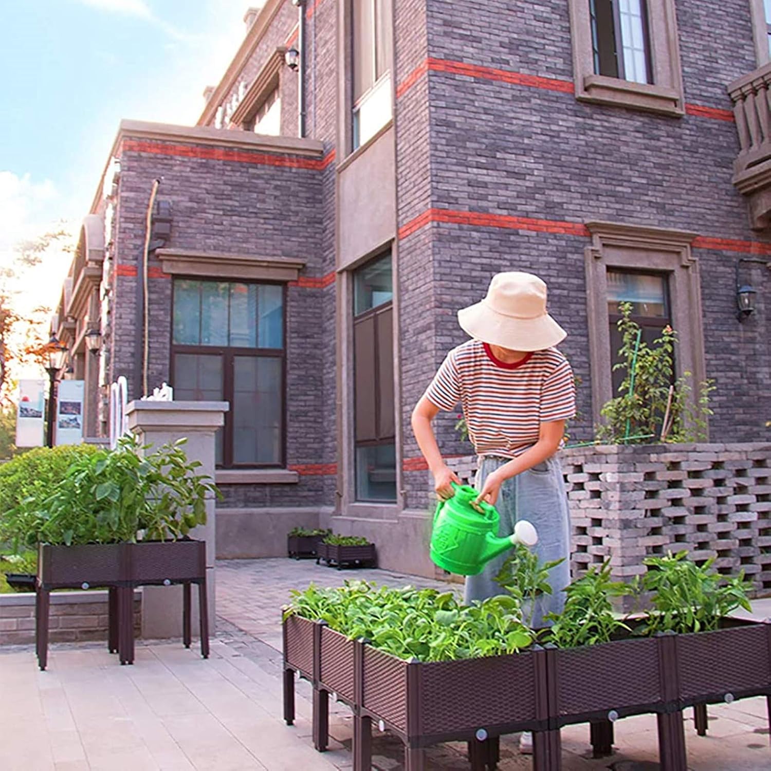 Cama de Jardín Elevada 3 Puestos